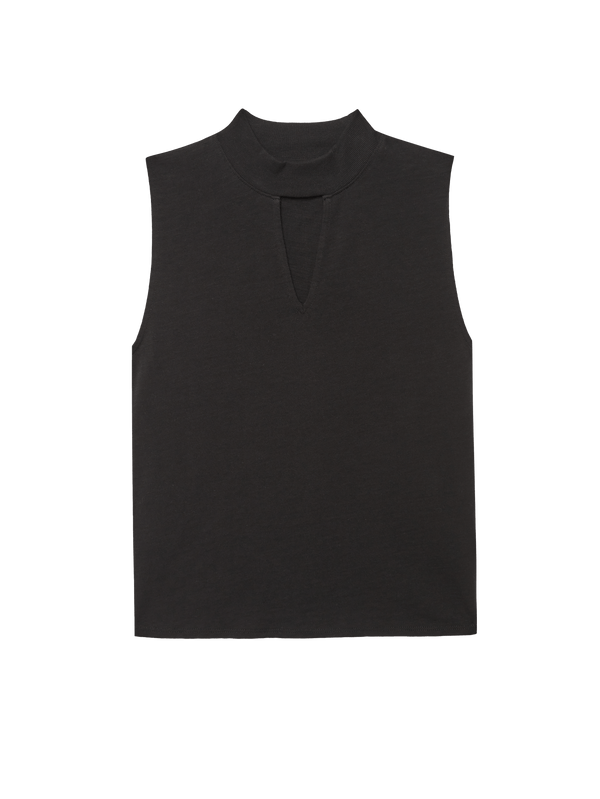 Alba Mock Neck Top - Jet Black