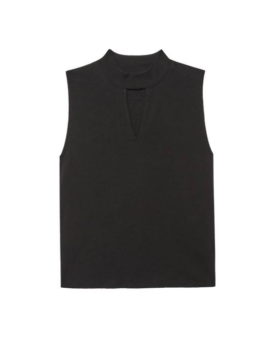 Alba Mock Neck Top - Jet Black