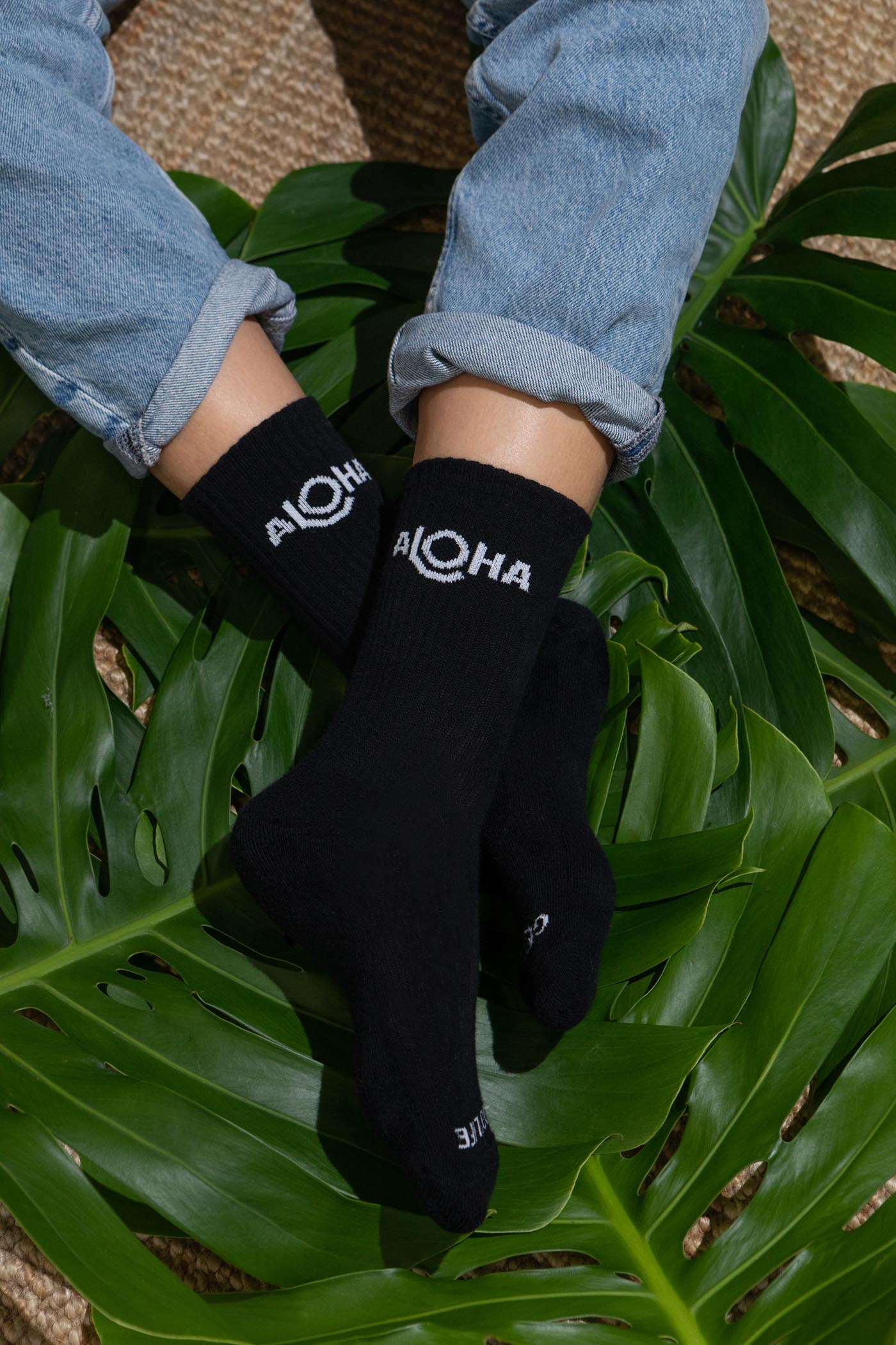 Aloha Crew Socks - Black