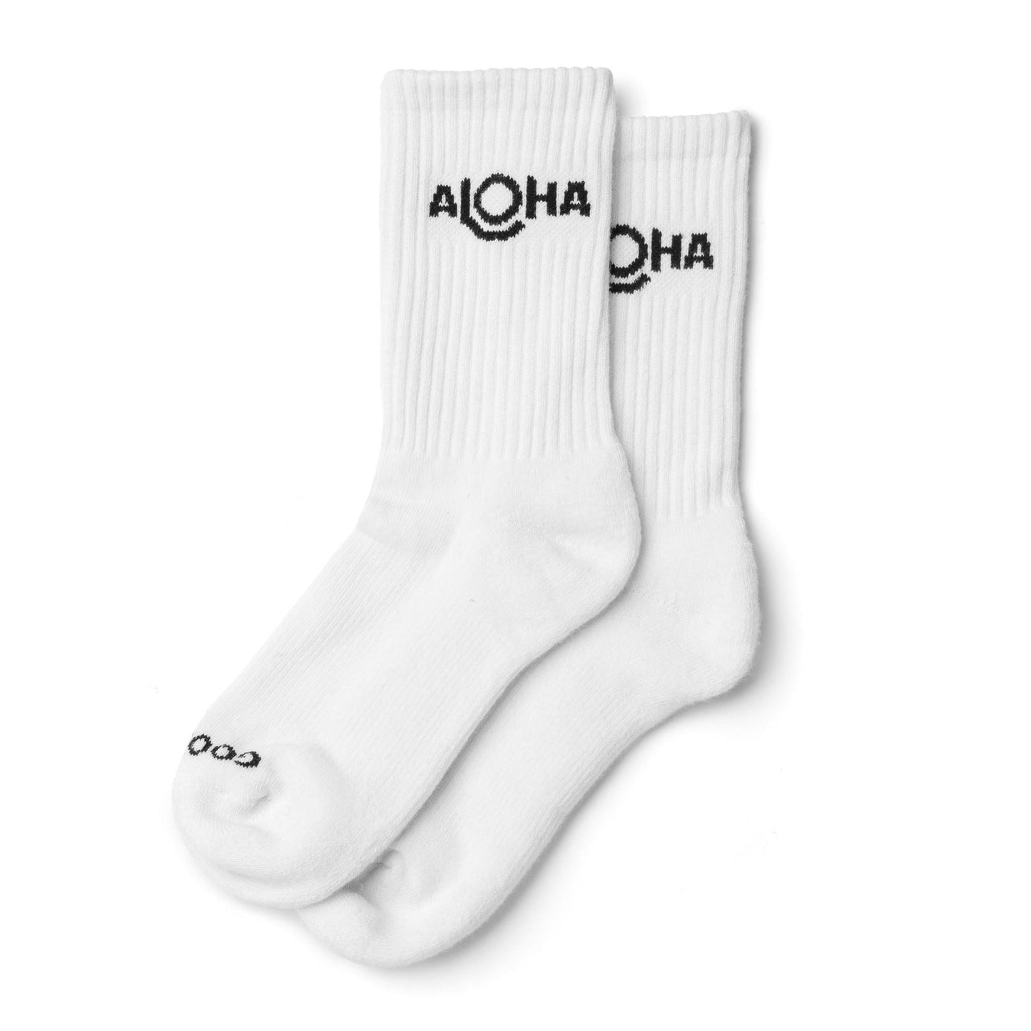 Aloha Crew Socks - White