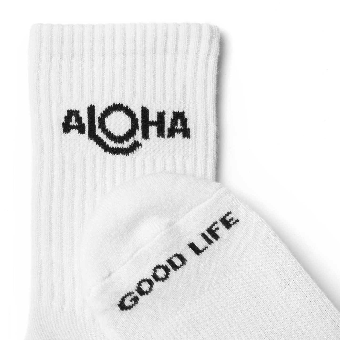 Aloha Crew Socks - White