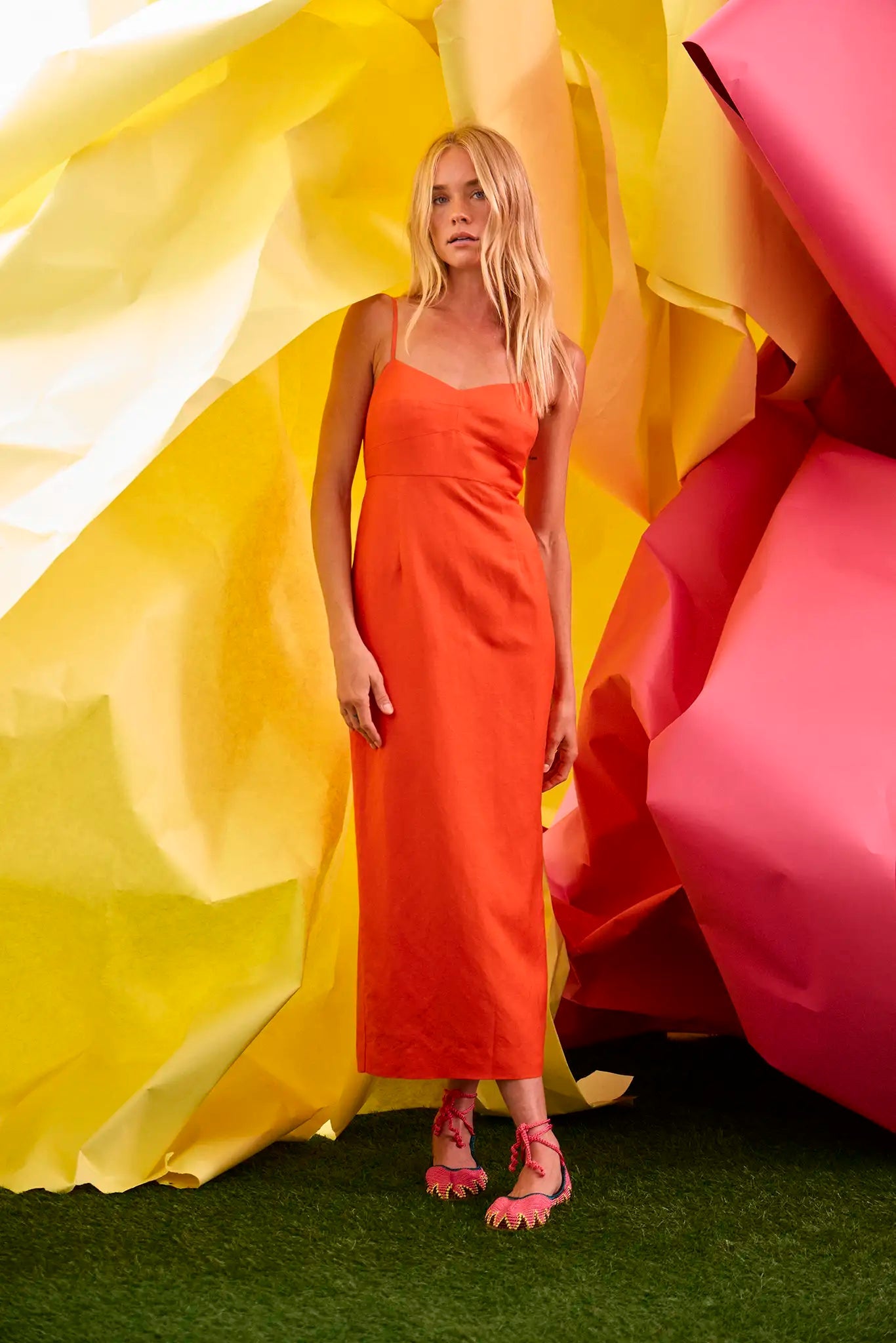 Amal Dress - Tangerine Tango