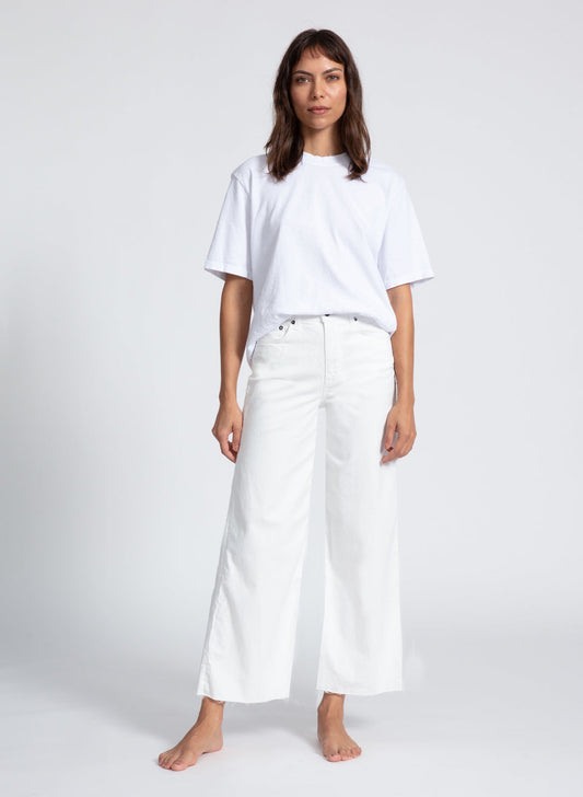 Crop Wide Leg Jean - Ivory