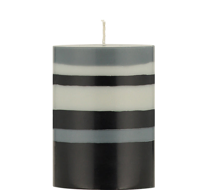 4" Pillar Candle - Gunmetal & Jet