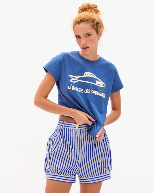 Classic Tee - Liberez Les Sardines - French Blue