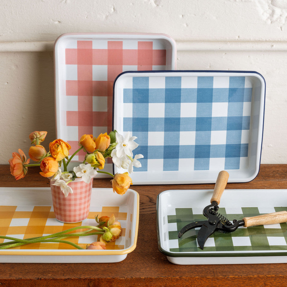 Max Humphrey x CCH Gingham Small, Rectangle Tray, Blue