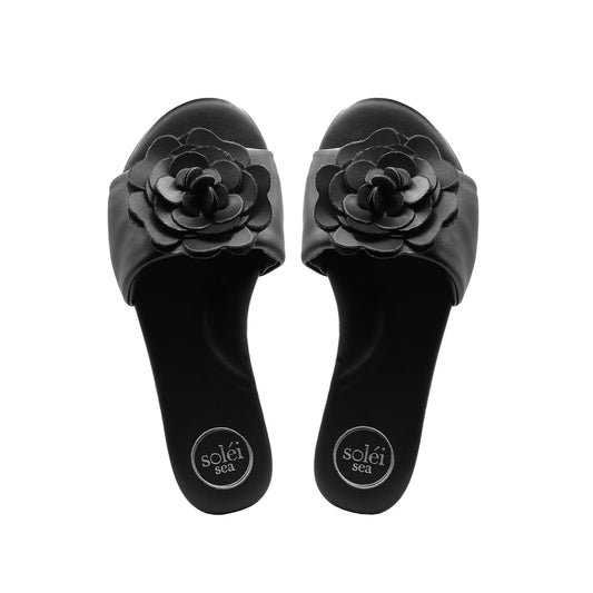 Dahlie Petal Slide Sandal - Black