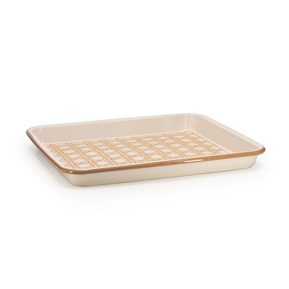 Domino x CCH Wicker Medium Rectangle, Tray Almond