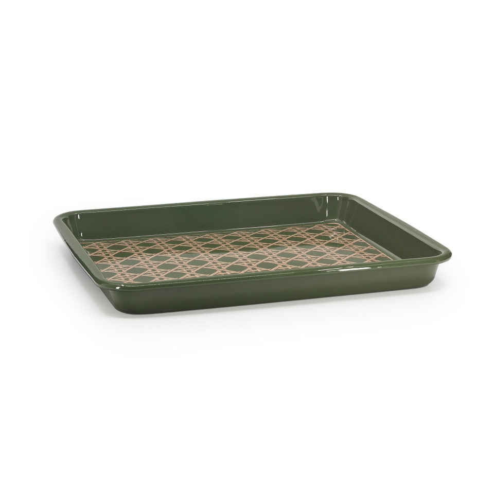 Domino x CCH Wicker Medium Rectangle Tray - Sage