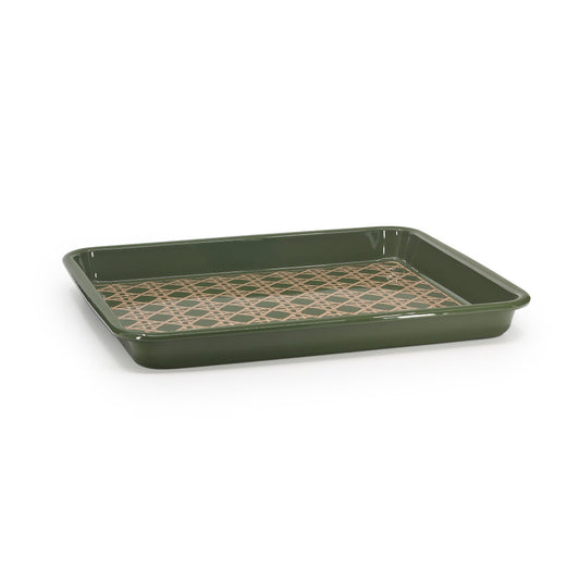 Domino x CCH Wicker Medium Rectangle Tray - Sage