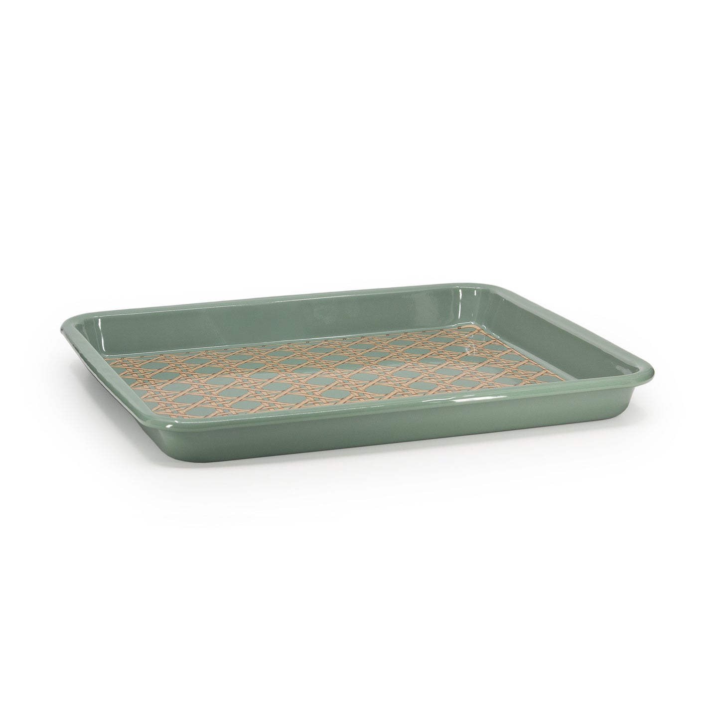 Domino x CCH Wicker Medium Rectangle Tray - Sea Blue