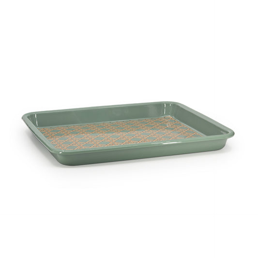 Domino x CCH Wicker Medium Rectangle Tray - Sea Blue