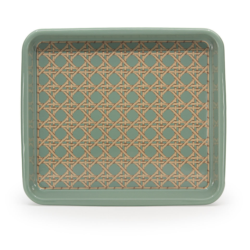 Domino x CCH Wicker Medium Rectangle Tray - Sea Blue