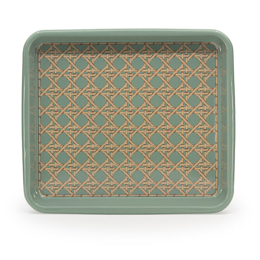 Domino x CCH Wicker Medium Rectangle Tray - Sea Blue