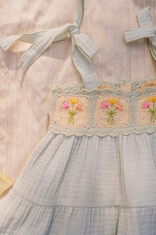 Crochet Dress - Blue Bouquet