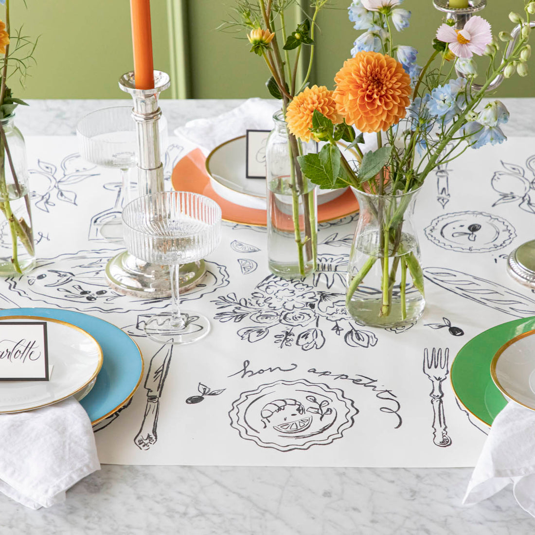 30"x25' Paper Table Runner - Dinner Party