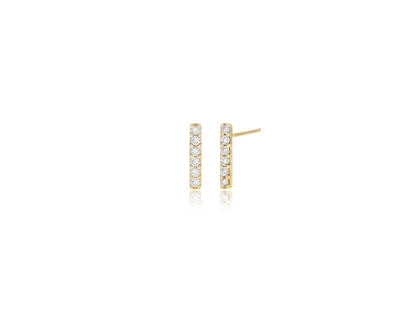 Diamond Bar Stud Earrings