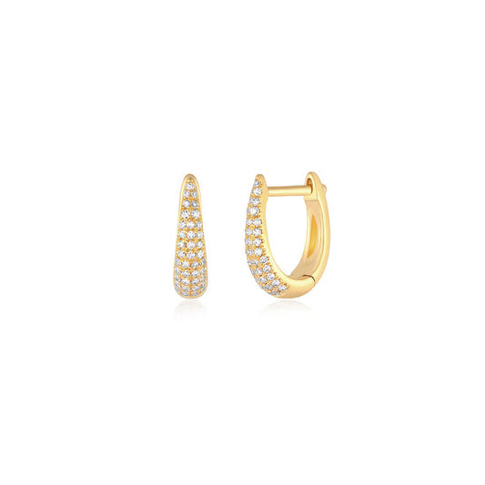 14k Yellow Gold Diamond Mini Maeve Huggie Earrings