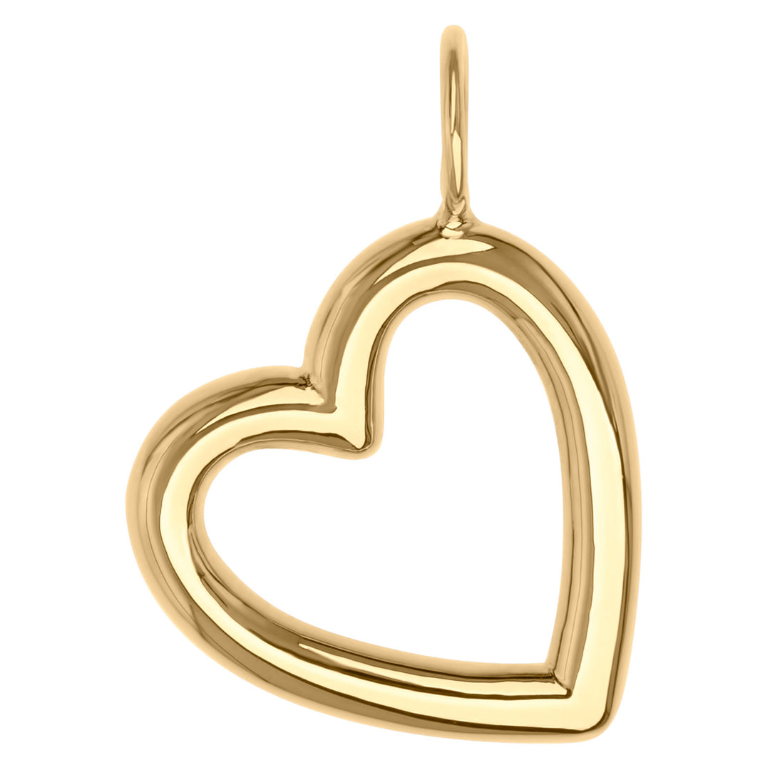 14k Gold Open Heart Charm