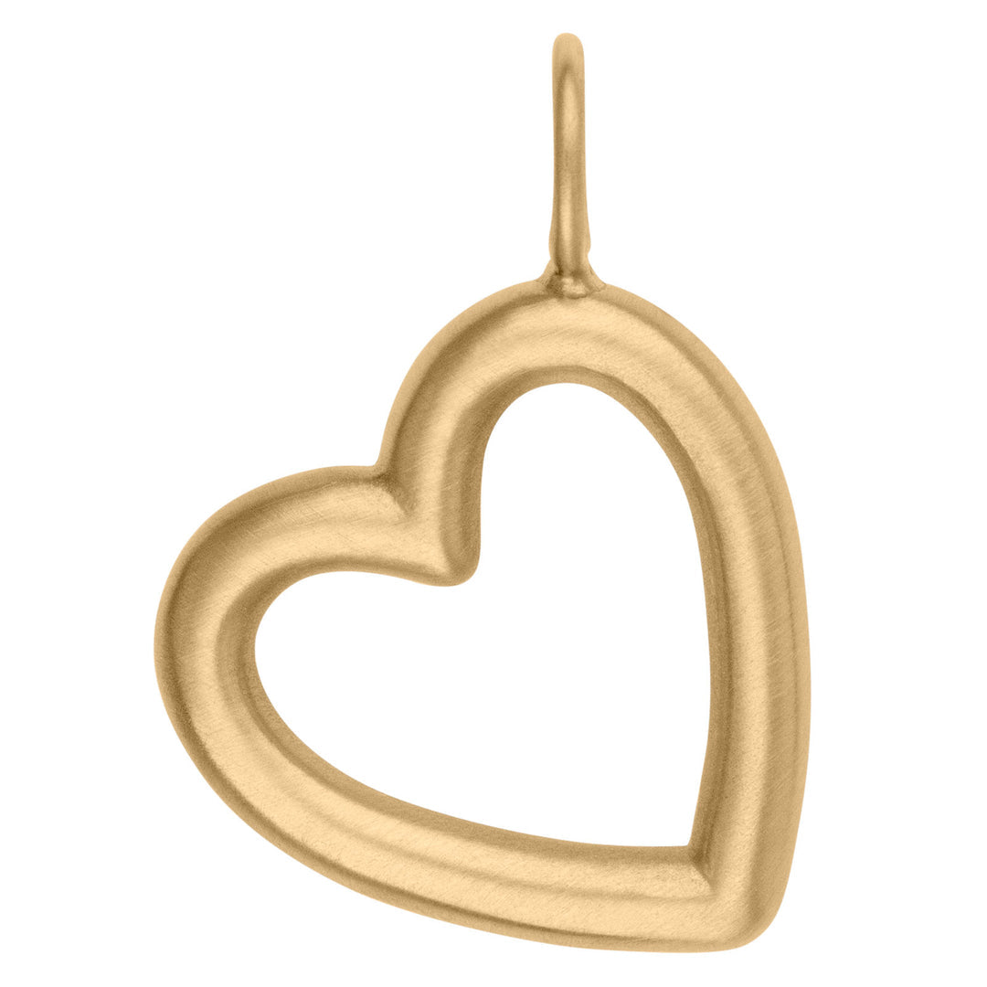 14k Gold Open Heart Charm