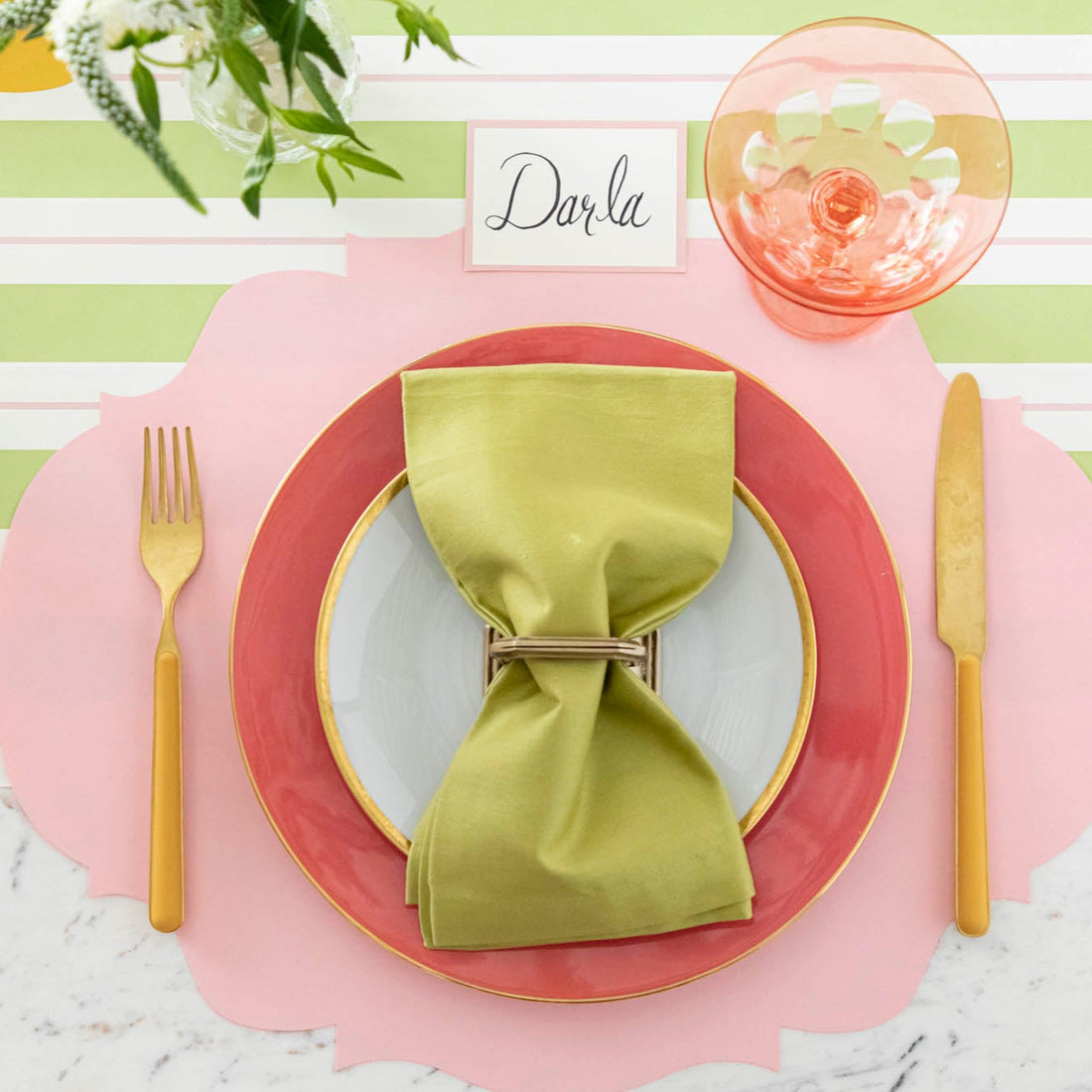 Die Cut Paper Placemat - Pink French Frame