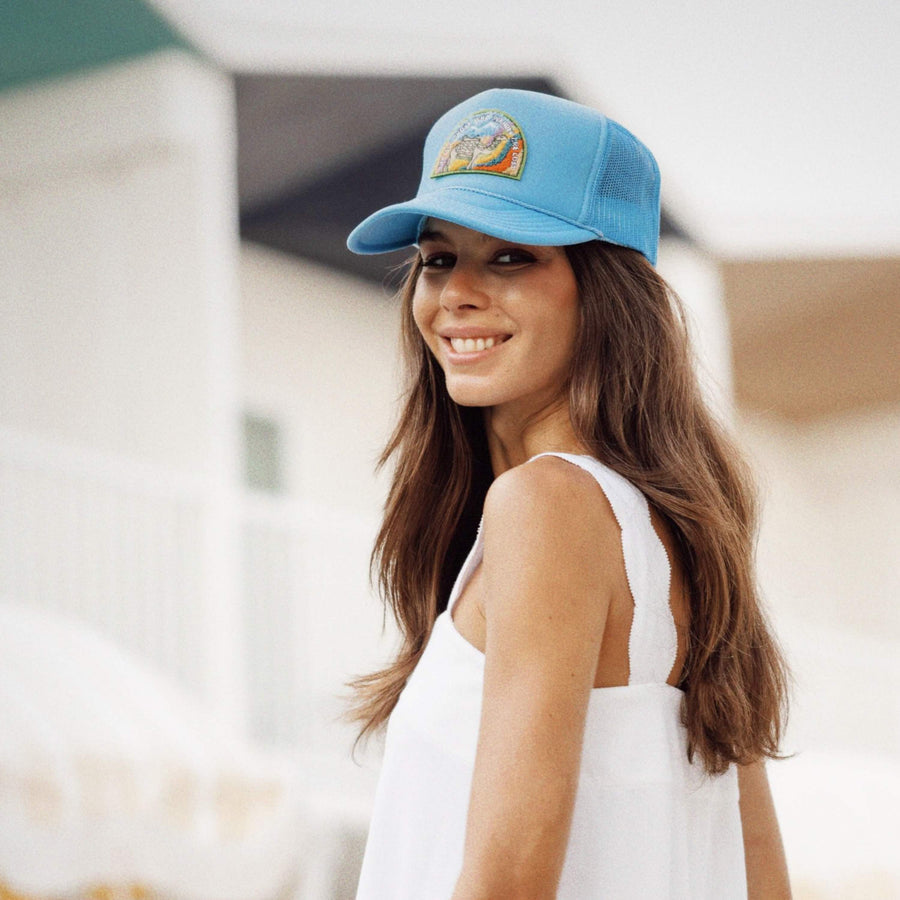 Not all Those Who Wander Trucker Hat - Azure