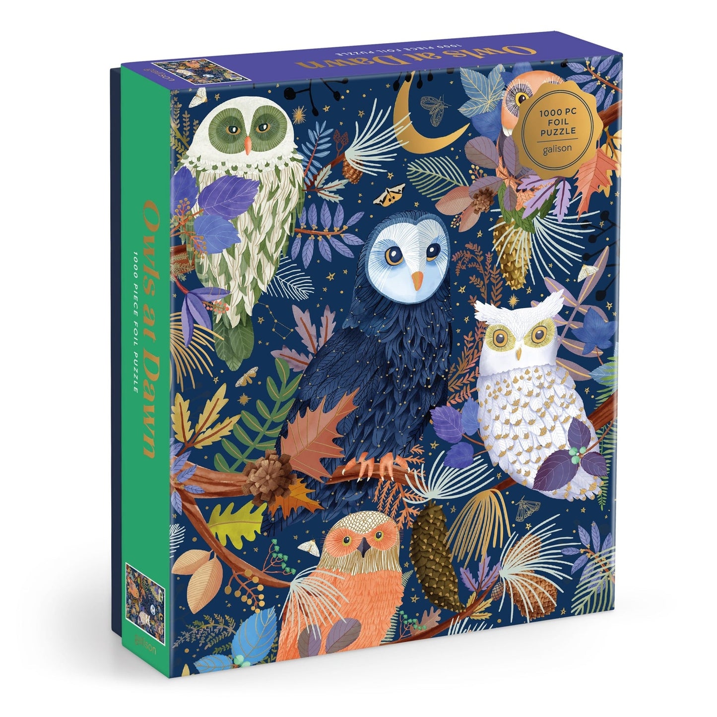 1000 Piece Foil Puzzle - Owls at Dawn