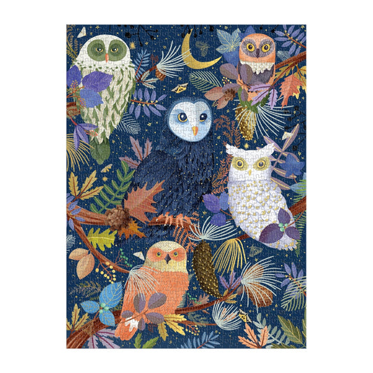 1000 Piece Foil Puzzle - Owls at Dawn