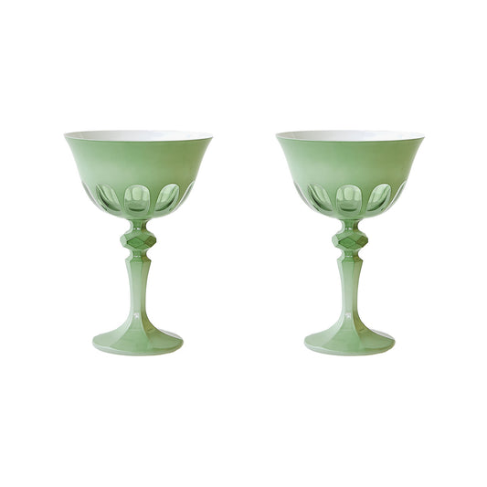 Set of 2 Rialto Coupe Glasses - Color: Pale Sage