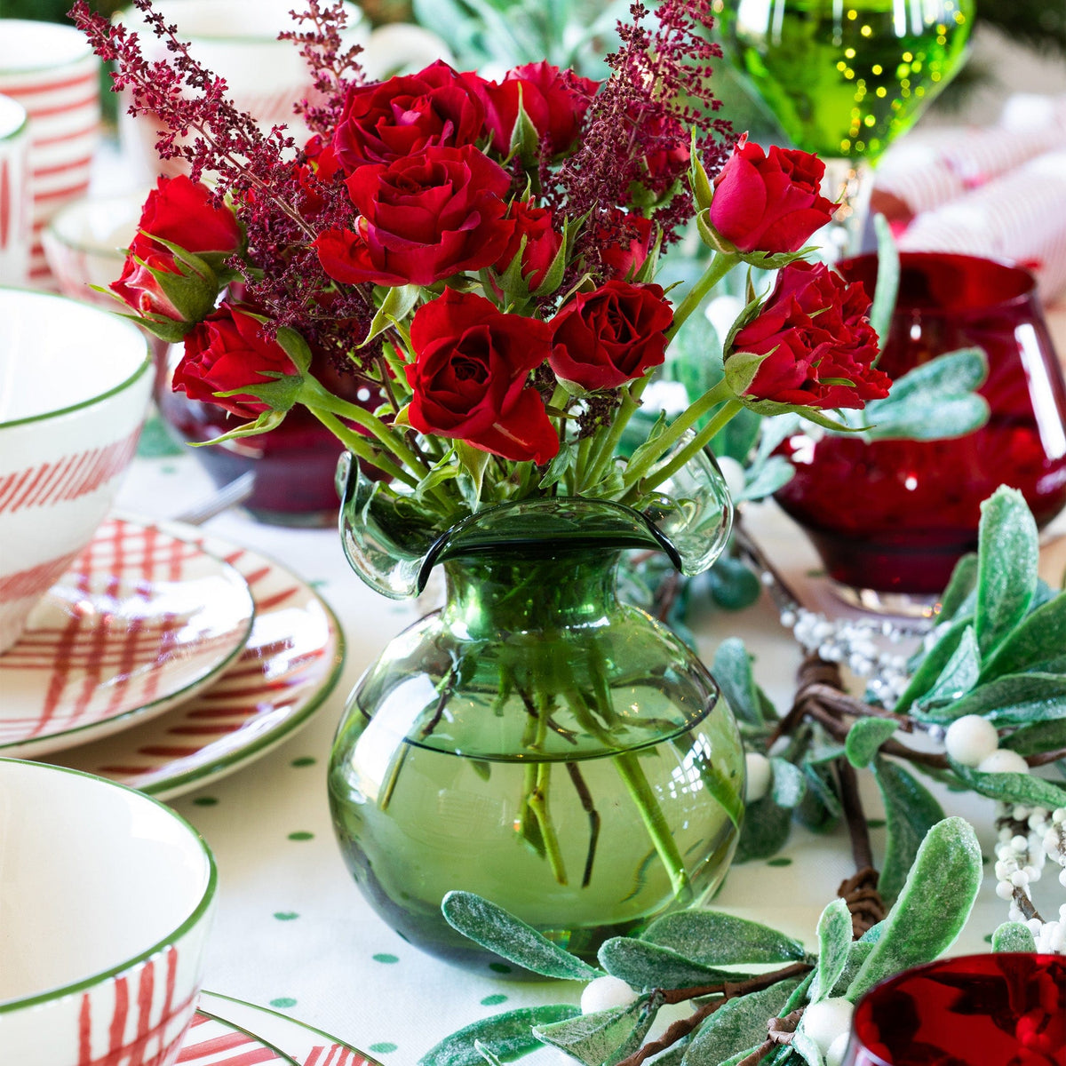 Hibiscus Bud Vase - Dark Green