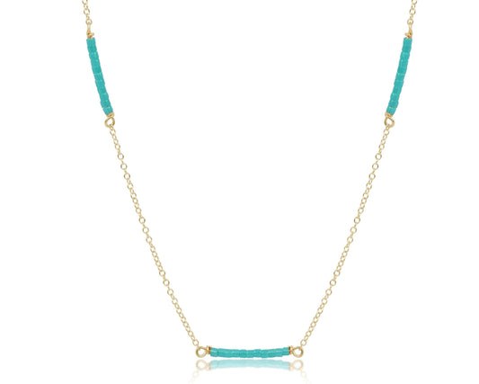 15" Choker Simplicity Chain Gold - Hope Bliss -  Turquoise