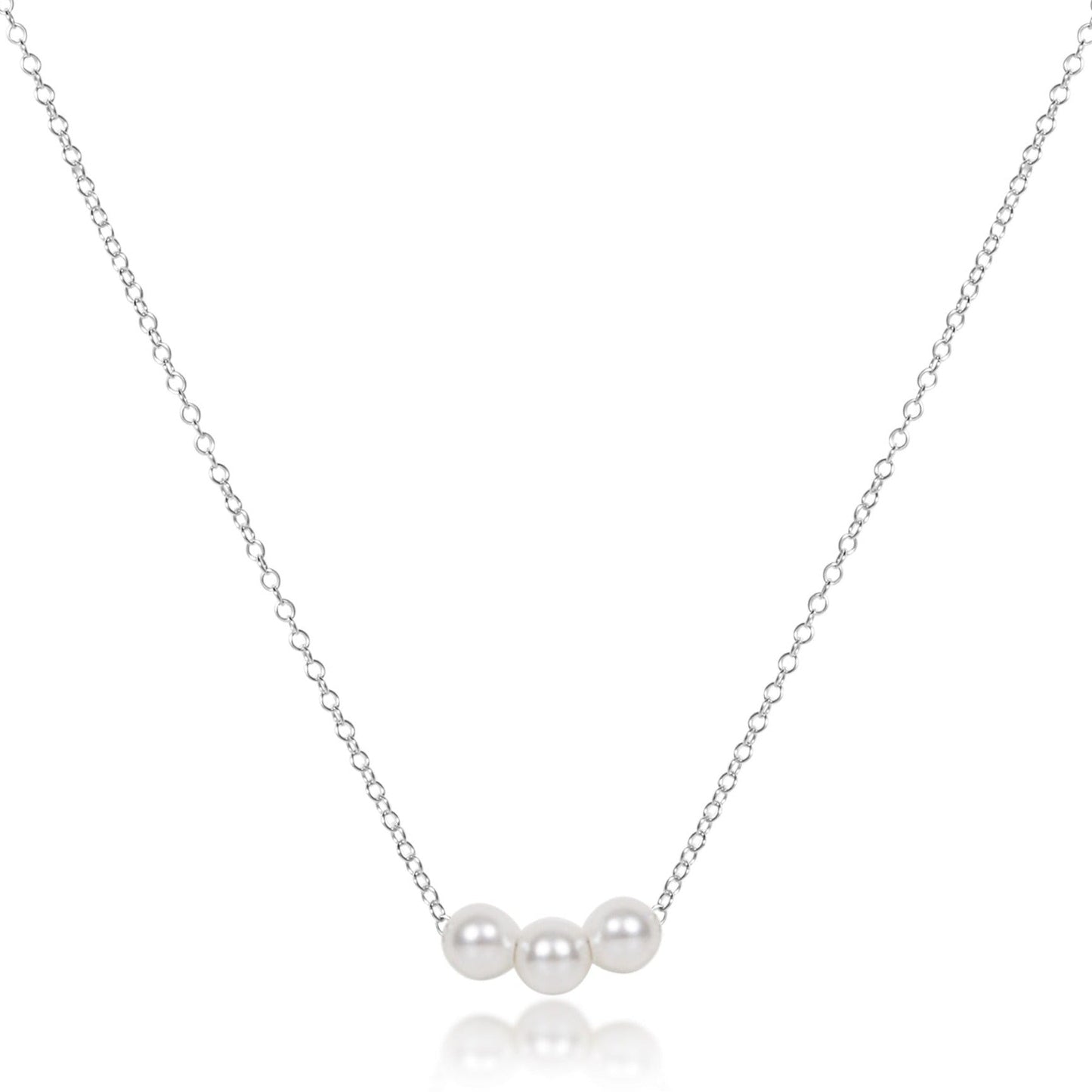 16" Necklace Sterling Silver - Joy with Pearl