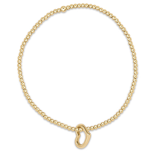 Classic Gold 2.5mm Bead Bracelet - Love Charm