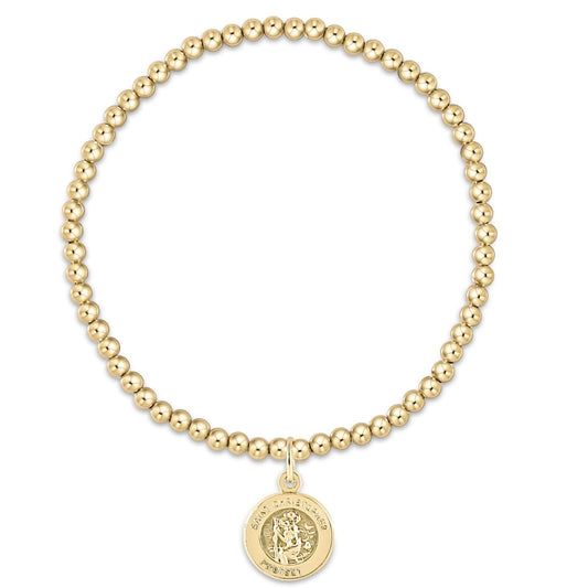 Classic Gold 3mm Bead Bracelet - Protection Disc