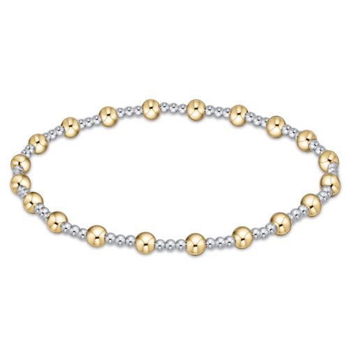 Gold Sincerity Pattern 4mm Bead Bracelet - Mixed Metal