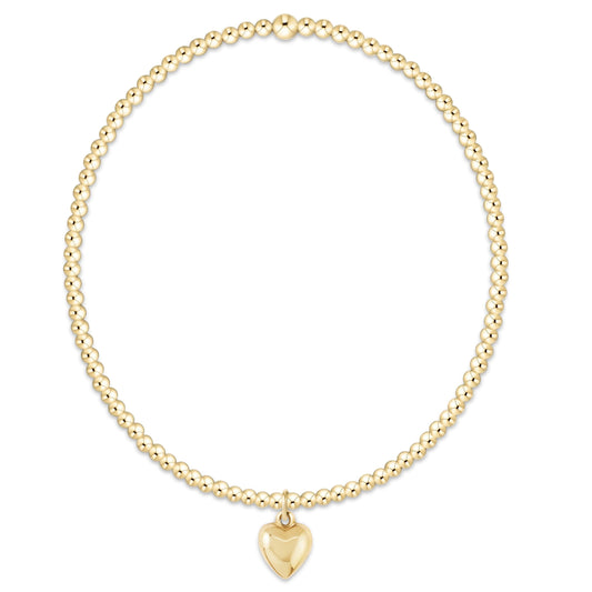 Classic Gold 2mm Bracelet - Love Plush Small Gold Charm