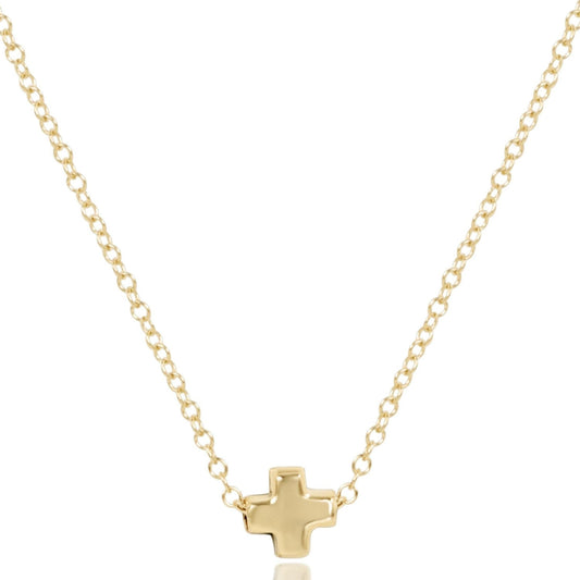 16" Necklace Gold - Signature Cross Small Gold