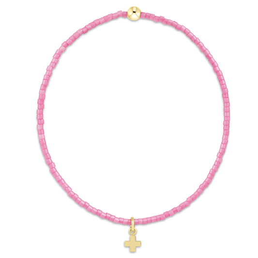Hope Classic Bubblegum - Bracelet -  Signature Cross Small Gold Charm