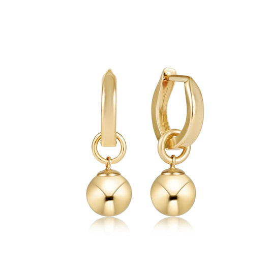 0.5" Huggie Hoop - Classic Gold 8mm Charm