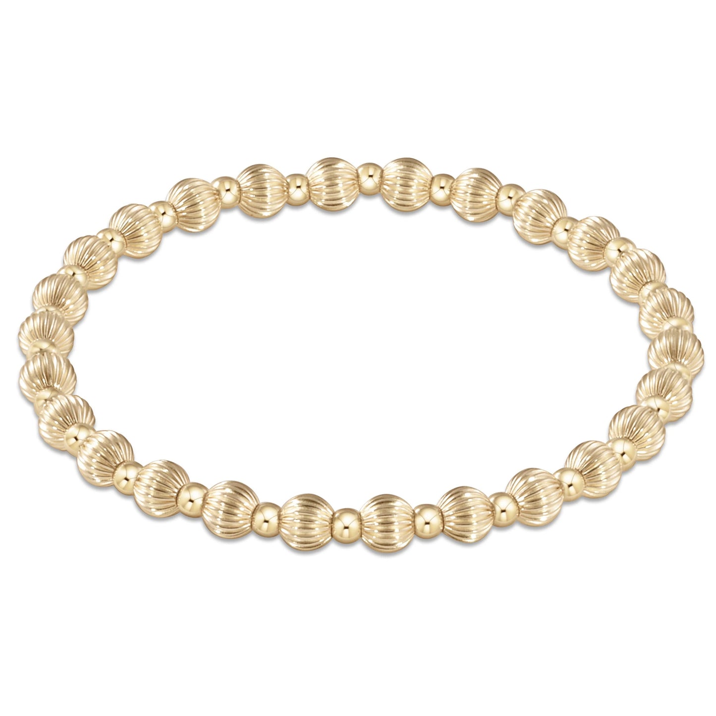 Dignity/Grateful 5mm Bead Gold Bracelet