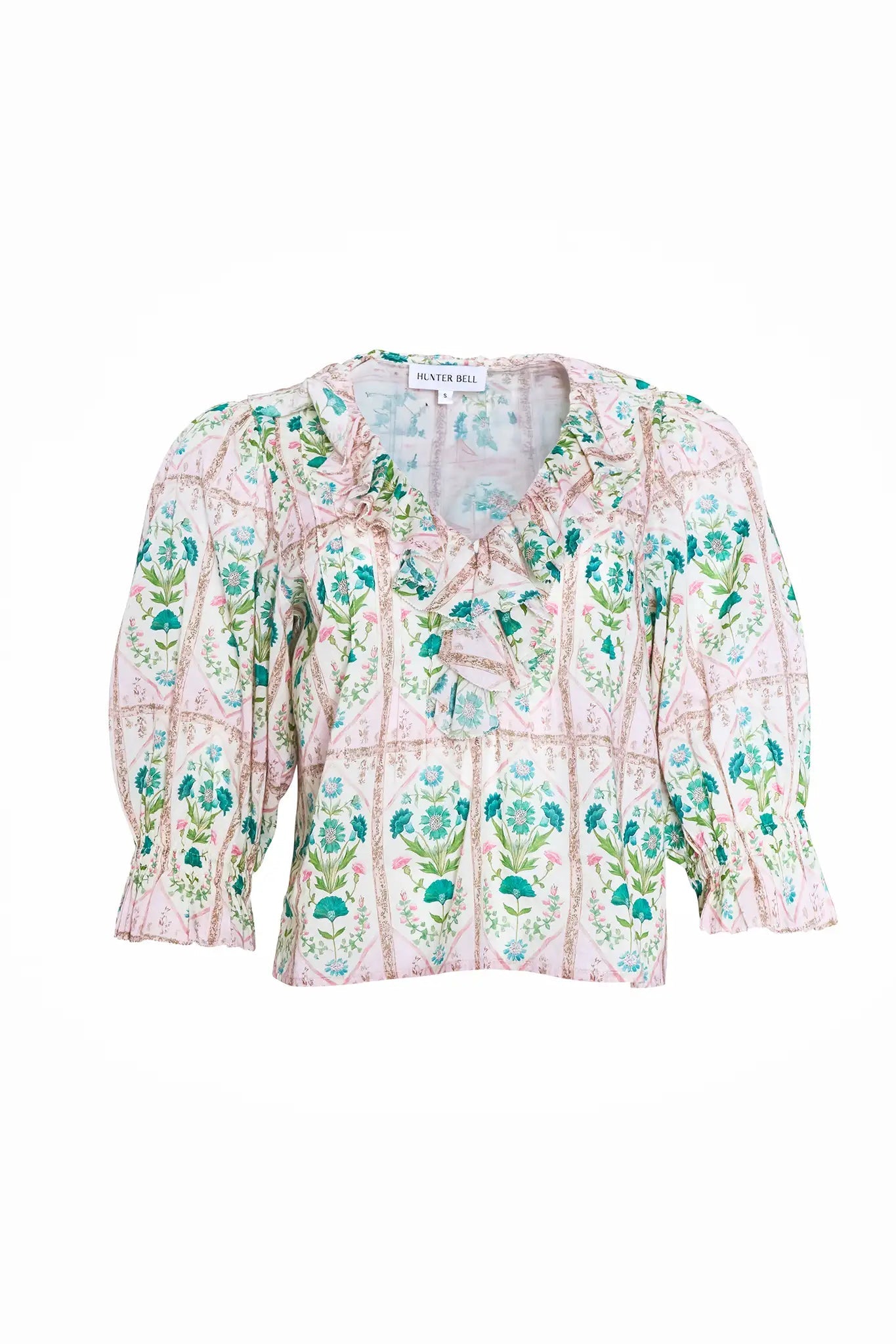 Imogen Blouse - Pink Trellis