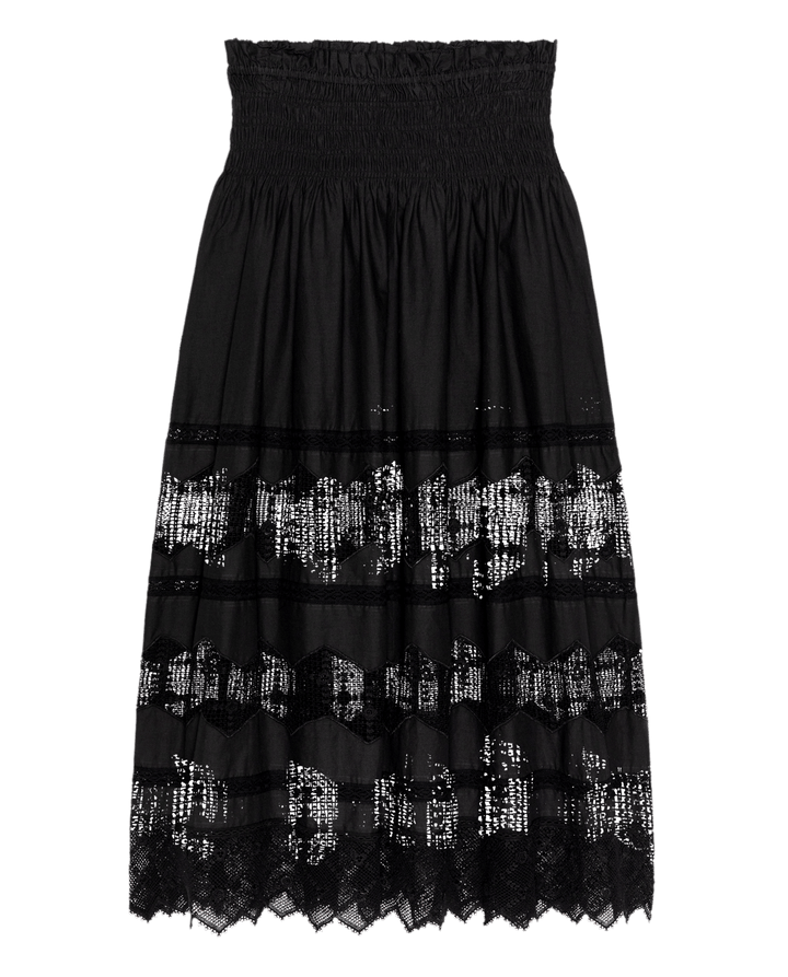The Rosette Crochet Canary Skirt - Black