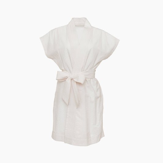 Seersucker Short Robe - Pink