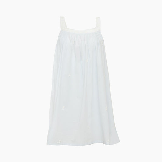 Embroidered Tank Nightgown - Blue