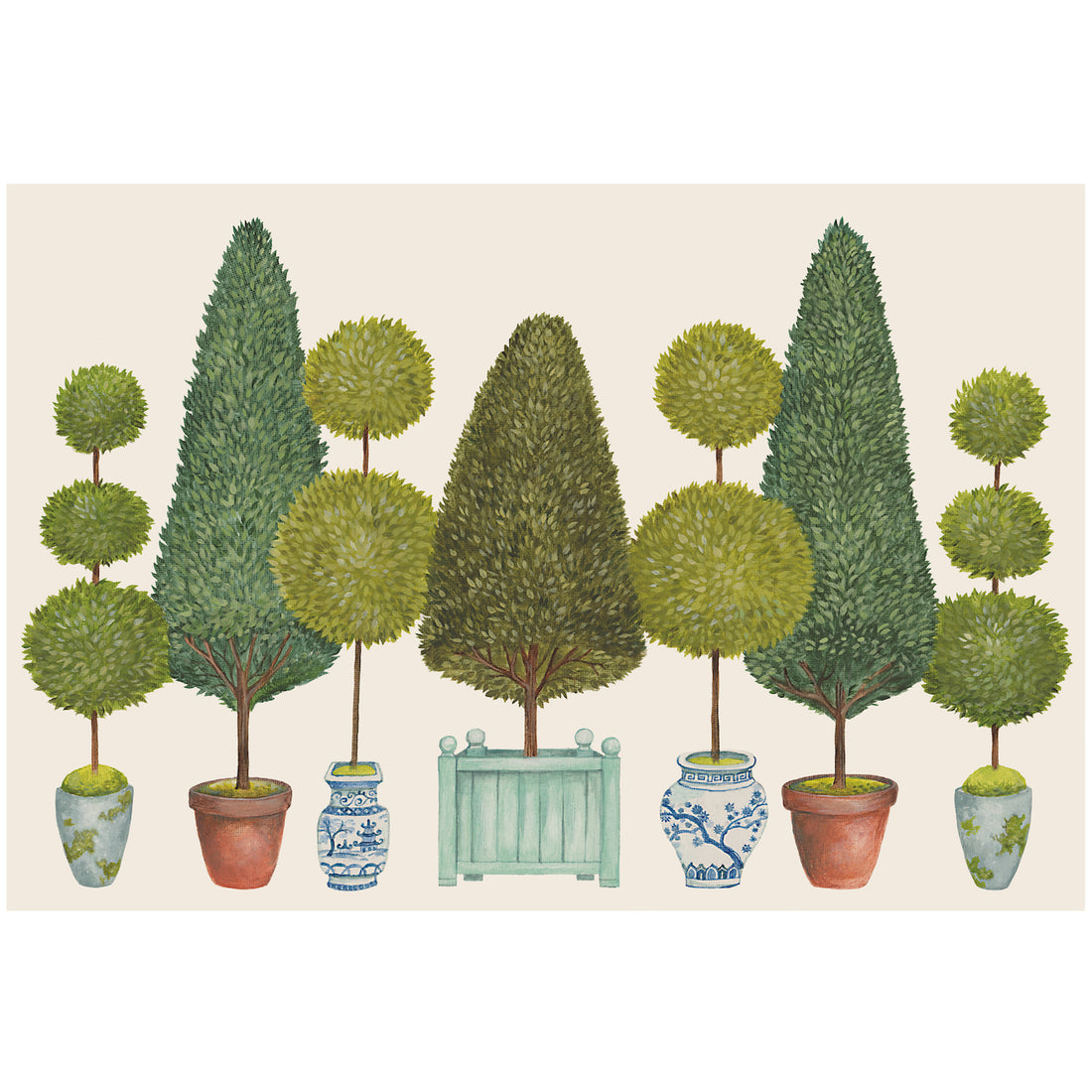 Paper Placemat Pad - Topiary Garden