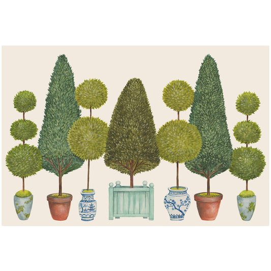 Paper Placemat Pad - Topiary Garden