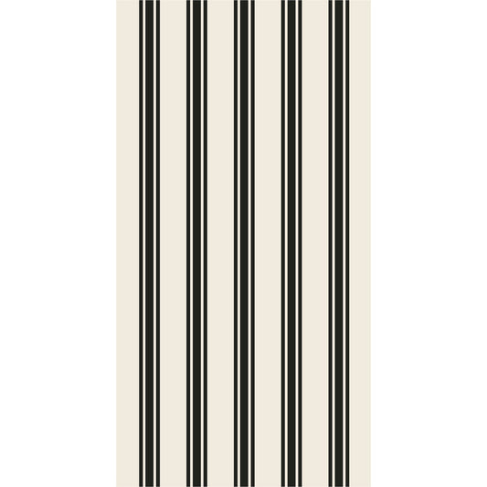 Guest Napkins  - Black Linen Stripe