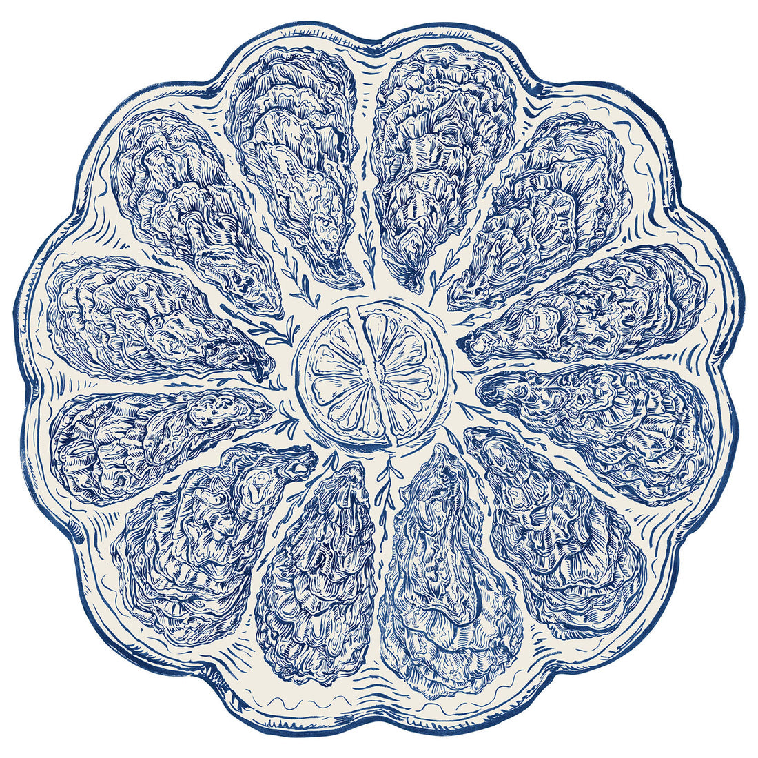 Die Cut Paper Placemat - Blue Oyster
