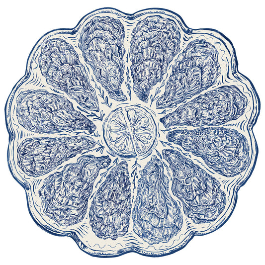 Die Cut Paper Placemat - Blue Oyster