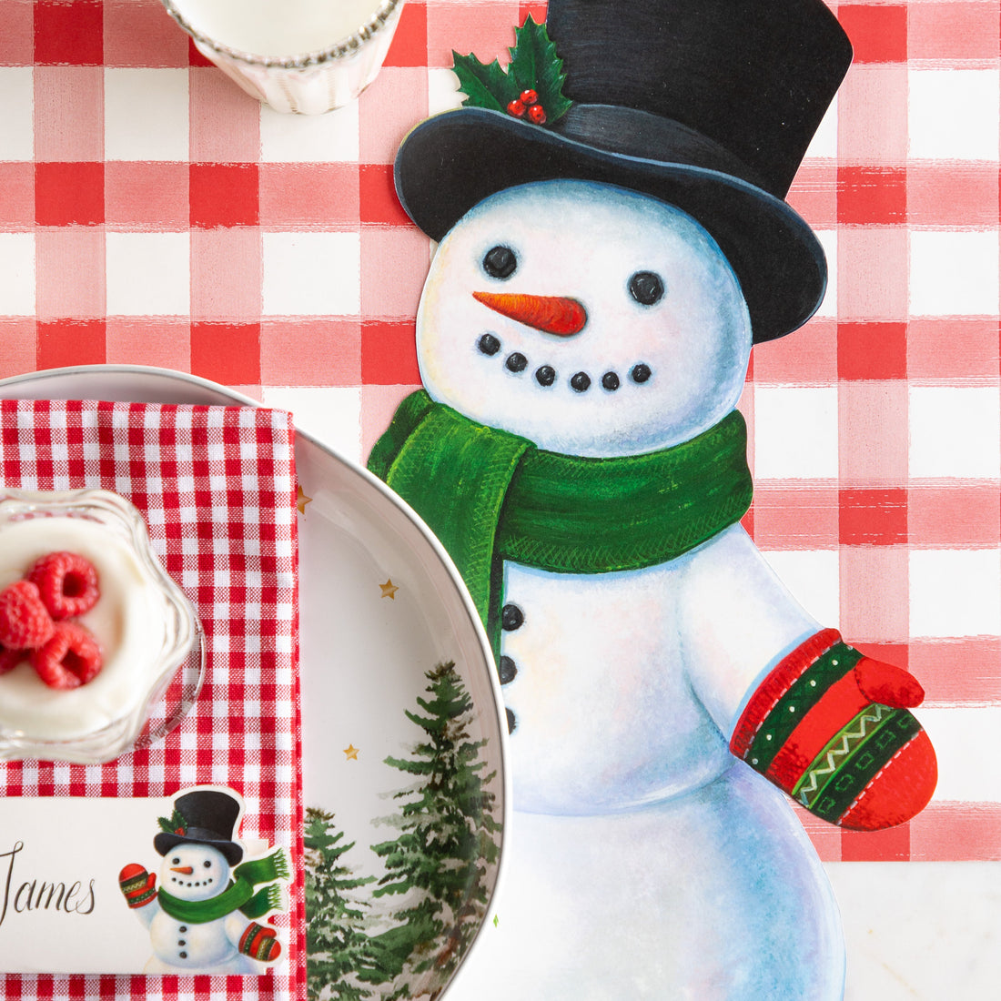 Die Cut Paper Placemat - Snowman